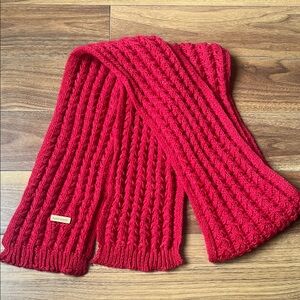 Red Knit Scarf Handmade